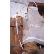 TABLIER PUR LIN DE COULEUR BISE