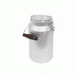 BIDON / POT À LAIT 2 LITRES ALUMINIUM AVEC ANSE BOIS