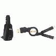 PACK CHARGEUR USB 2 EN 1 (SECTEUR ET ALLUME-CIGARE), 2 SORTIES USB RéTRACTABLES, CONNECTEURS 1X MINI ET 1X MICRO USB