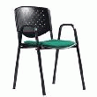 CHAISE EN MéTAL EMPILABLE CORA PRISMA PIéTEMENT NOIR
