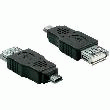 ADAPTATEUR USB 2.0 USB A FEMELLE / USB 2.0 MINI-B PRISE NOIRE 0 M DELOCK 65399