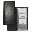 PORTE-CARTES DE VISITE NOIR 192 CARTES FORMAT 5,7 X 9 CM - ASPECT GRAIN DE CUIR - VISIFIX DURABLE