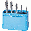 COFFRET DE 5 TARAUDS MACHINE COURTS ENTRÉE DROITE, FILETS ALTERNÉS M3 À M8, HSS, ISO R529