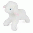 MOUTON DEBOUT BLANC ET ROSE  30CM