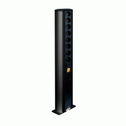 POTELET DE DISTRIBUTION NOIR 8 PRISES AVEC INTERRUPTEUR LUMINEUX