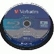 VERBATIM - TOUR DE 10 BLU-RAY BD-R SIMPLE COUCHE 25 GO 6X 43742
