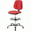 Siège tissu chrome rouge repose pieds / patins assise hauteur 55 à 76 cm