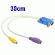 CÂBLE ADAPTATEUR VGA VERS S-VIDEO ADAPTATEUR RCA