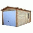 GARAGE EN BOIS EMBOITÉ 15,50M² MADRIERS 28MM + PORTE BASCULANTE GARAGE BOIS