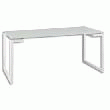 GAUTIER TABLE D'APPOINT VERRE, 2 PASSE-CÂBLES SUR PLAN BOIS, SUNDAY 120X73X60CM