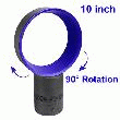 VENTILATEUR SANS PALES HIGH-TECH 10 , ANGLE DE ROTATION 90° - BLEU