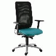 FAUTEUIL DE BUREAU CCE DIAZ - PIÈTEMENT GRIS ALUMINIUM - ASSISE BLEUE