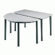 TABLE RECTANGULAIRE 140 X 70 GRIS CLAIR / PIED ANTHRACITE