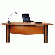 Bureau Direction Courbe 200 Linea Merisier/Pieds Aluminium