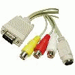 CÂBLE ADAPTATEUR VGA VERS S-VIDEO AVEC 2 CÂBLES AUDIO