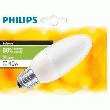 AMPOULE PHILIPS ESAVER E27 8W=33W, BLANC CHAUD, MATE, EN FORME DE BOUGIE