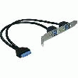 CÂBLE USB DELOCK CONNECTEUR USB 3.0 B / USB 3.0 CONNECTEUR INTERNE 19 BROCHES NOIR 0.3M 83179