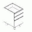 DRAWER UNIT-2 DRAWERS H:10 CM+1 KNIFE DRAWER H:20 CM 45 X 76