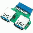 ADAPTATEUR USB 3.0 19 BROCHES SUR 2 FICHES FEMELLES USB A
