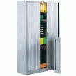 ARMOIRE DÉMONTABLE PORTES À RIDEAUX H.198 CM - ALUMINIUM - 4 TABLETTES - DIMENSIONS : 198 X 44 X 120 CM
