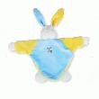 DOUDOU LAPIN CIEL ET JAUNE  20CM ACHETÉ, 2EME À -25%
