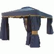 TONNELLE ALUMINIUM 4,25 M X 3 M 3 RIDEAUX DONT 1 MOUSTIQUAIRE