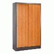 ARMOIRE HAUTEUR 200 CM PORTES COULISSANTES DÉCOR MERISIER - CORPS ANTHRACITE