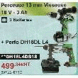 PERCEUSE HITACHI 18 VOLTS 3 AH + PERFO HITACHI 18 VOLTS