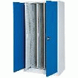 ARMOIRE GRISE HAUTE AVEC PORTES BLEUES 3 PANNEAUX VERTICAUX L1000 X P600 X H1950 MM. ARMOIRE GRISE HAUTE AVEC PORTES BLEUES 3 PANNEAUX VERTICAUX L1000 X P600 X H1950 MM.