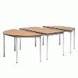 Table De Reunion 140X70 Frene Noir Pieds Ronds Noirs