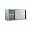PLACARD INOX PORTES COULISSANTES MURAL PROFONDEUR 400 MM (LONGUEUR 1400 MM - HAUTEUR 650 MM)
