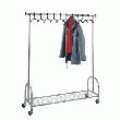 PORTE-CINTRES MOBILE - AVEC TRINGLE ET TABLETTE INFÉRIEURE H X L X P 1790 X 1490 X 450 MM