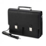 JUSCHA ATTACHÉ CASE ALASSIO AVEC COMPARTIMENT POUR ORDINATEUR PORTABLE SIMILI CUIR NOIR