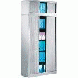 REHAUSSE ARMOIRE DÉMONTABLE PORTES À RIDEAUX H.45 CM - GRIS CLAIR - DIMENSIONS : 45 X 44 X 120 CM