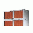 RÉHAUSSE POUR ARMOIRE À RIDEAUX MERISIER CORPS COLORIS ALUMINIUM