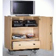 LE MEUBLE AUDIOVISUEL MOBILE 2 PORTES COLORIS SABLE