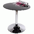 TABLE BASSE BISTRO RONDE EN VERRE TREMPÉ NOIR
