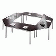 TABLE KRYSTAL PLATEAU VERRE 140X80 CM AIGUE MARINE
