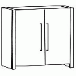 ARMOIRE AVEC BAGUETTES EN INOX - 1 TABLETTE ENTIÈREMENT GRIS CLAIR