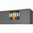 REHAUSSE POUR ARMOIRE MONOBLOC PORTES À RIDEAUX L.120 CM - ANTHRACITE - DIMENSIONS : 120 X 43 X 44 CM
