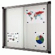 VITRINE CUBE PORTE-COULISSANTE FOND MÉTAL - 8 FEUILLES