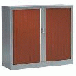 ARMOIRE MONOBLOC À PORTES RIDEAUX - CORPS ANTHRACITE ET RIDEAU HÊTRE - L.100 X P.43 X H.198 CM