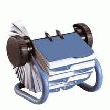 FICHIER ROTATIF OUVERT BLEU ROLODEX POUR CARTES DE VISITE