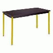 TABLE MULTIFORME RECTANGLE NOIRE 120 X 60 CM PIÈTEMENT JAUNE