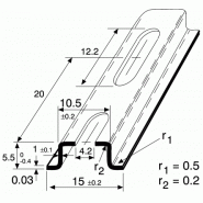 RAIL DIN MINIATURE CHAPEAU TS15F PERFORÉ