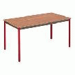 TABLE UNIVERSELLE PLATEAU TECK 130 X 65 CM ROUGE