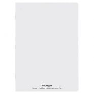 CAHIER PIQÛRE COUVERTURE POLYPROPYLÈNE COLORIS GRIS - 96 PAGES - 17X22 CM - GRANDS CARREAUX