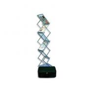 PRÉSENTOIR SUR PIED PLIABLE ALUMINIUM AVEC MALETTE DE TRANSPORT 6 NIVEAUX POUR FORMAT A4