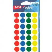 140 ÉTIQUETTES AGIPA POUR ÉCRITURE MANUELLE COLORIS ASSORTIS RONDES DE 15 MM DE DIAMÈTRE