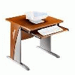 BUREAU INFO NAVIS 80 CM PLATEAU HÊTRE PIÉTEMENT PLEIN DÉCOR ALU
